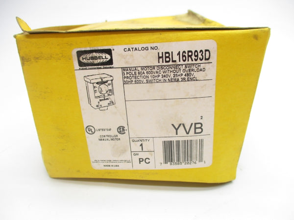 HUBBELL HBL16R93D 600VAC 60A NSMP