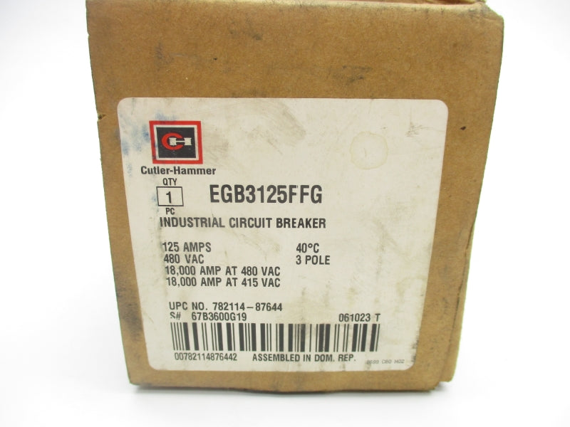 CUTLER HAMMER EGB3125FFG 480VAC 125A NSMP