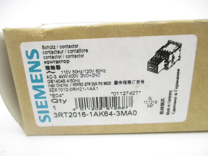 SIEMENS 3RT2016-1AK64-3MA0 400V NSMP