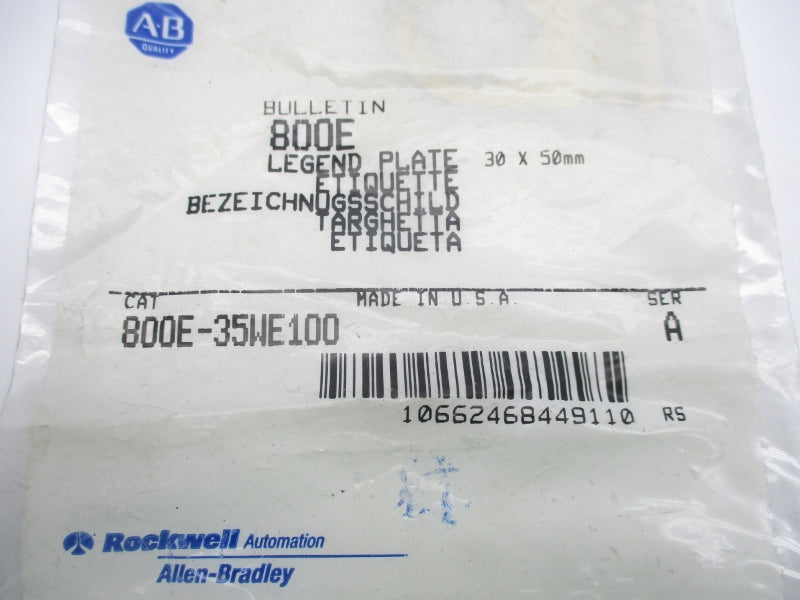 ALLEN BRADLEY 800E-35WE100 SER. A NSMP