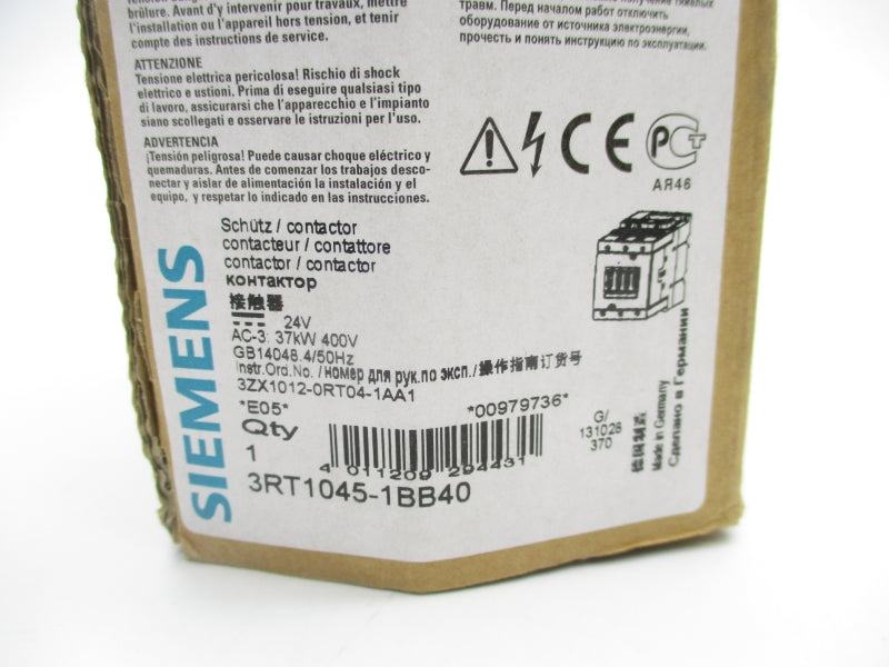 SIEMENS 3RT1045-1BB40 24V NSMP