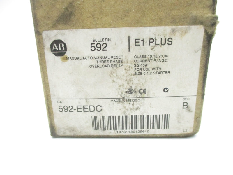 ALLEN BRADLEY 592-EEDC SER. B 600V 3.2-16A (BR/WH) NSMP