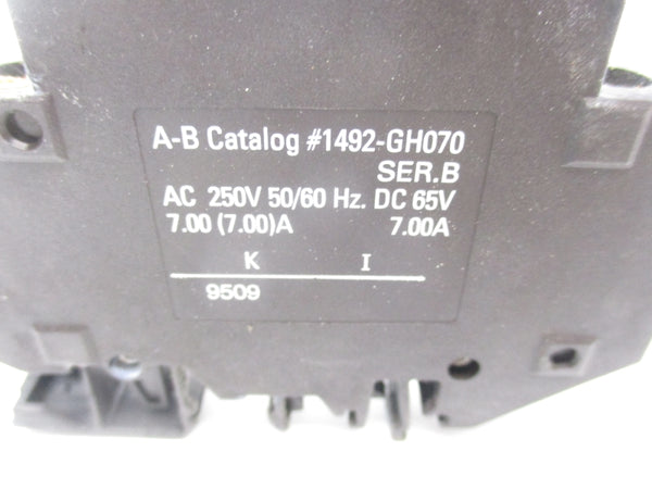 ALLEN BRADLEY 1492-GH070 SER. B 250VAC 7.00A UNMP