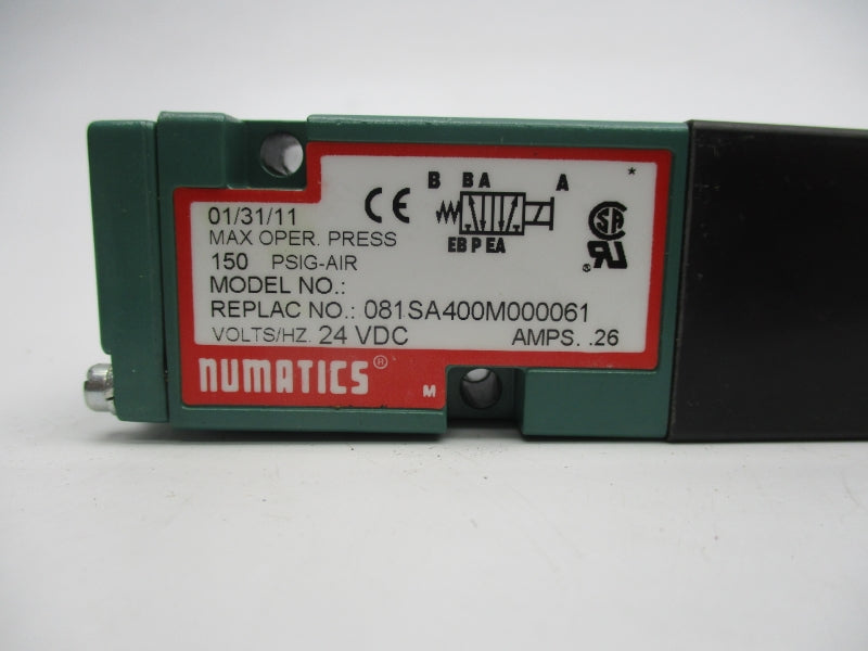 NUMATICS 081SA400M000061 24VDC .26A 150PSI NSNP