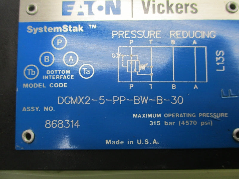 VICKERS DGMX25PPBWB30 868314 4570PSI NSNP