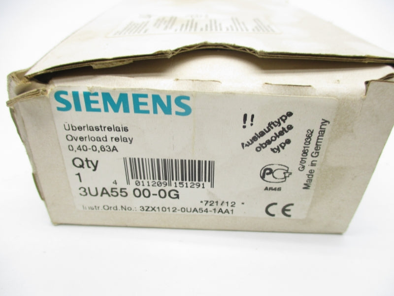 SIEMENS 3UA5500-0G 0.40-0.63A NSMP