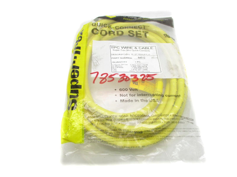TPC WIRE&CABLE 84512 600V 12FT NSMP