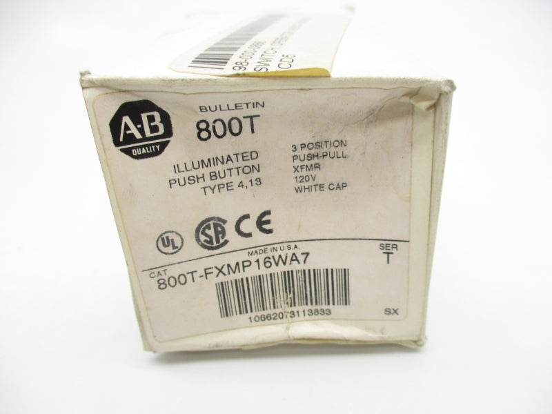 ALLEN BRADLEY 800T-FXMP16WA7 SER. T 120V (WH) NSMP