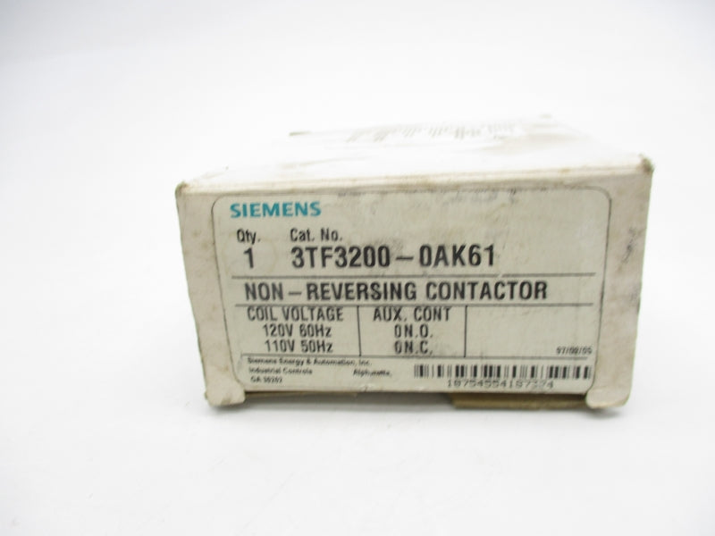 SIEMENS 3TF3200-0AK61 110/120V 18A NSMP