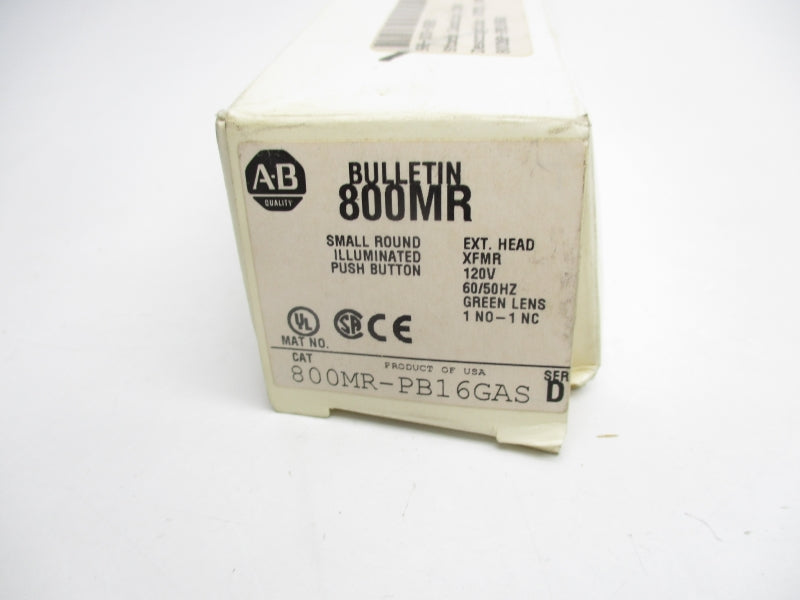 ALLEN BRADLEY 800MR-PB16GAS SER. D 120V (WH) NSMP