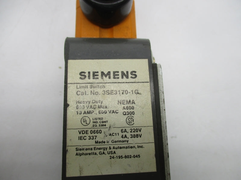 SIEMENS 3SE3170-1G 600VAC 10A UNMP