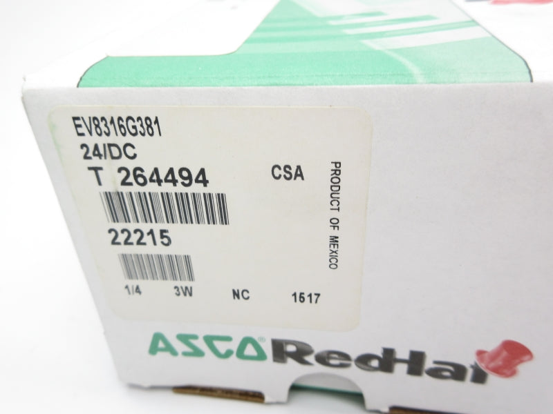 ASCO EV8316G381 24/DC 15-150PSI 1/4" NSMP