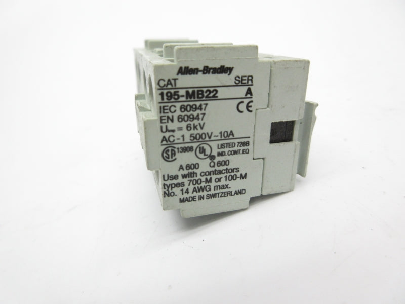ALLEN BRADLEY 195-MB22 SER. A 500VAC 10A UNMP