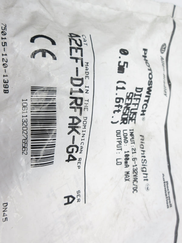 ALLEN BRADLEY 42EF-D1RFAK-G4 SER. A 21.6-132VAC/DC 100A NSMP
