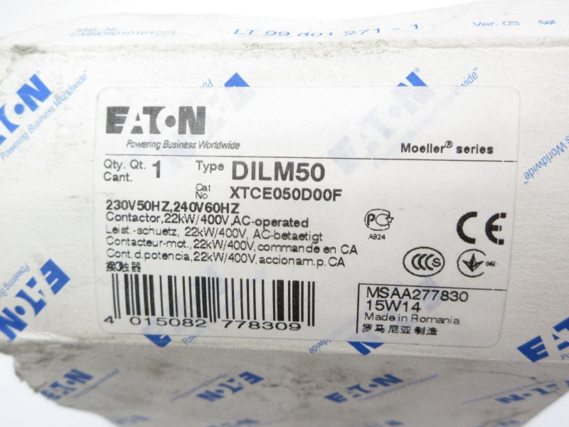 EATON XTCE050D00F DILM50 230/240V NSMP