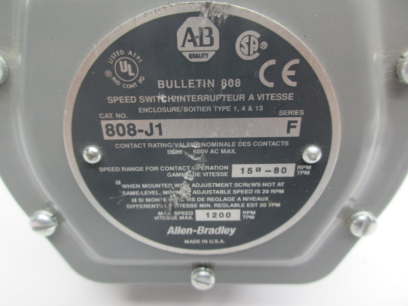 ALLEN BRADLEY 808-J1 SER. F 600VAC NSNP