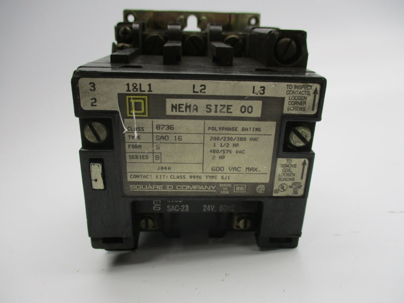 SQUARE D 8736SAO16 SER. B 24V UNMP