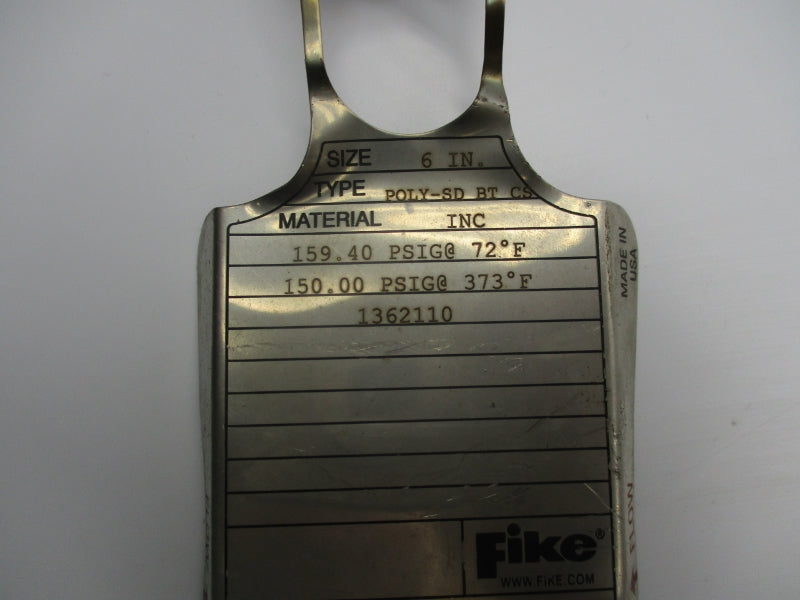 FIKE POLY-SDBTCS 159.40PSI 72'F 6" UNMP