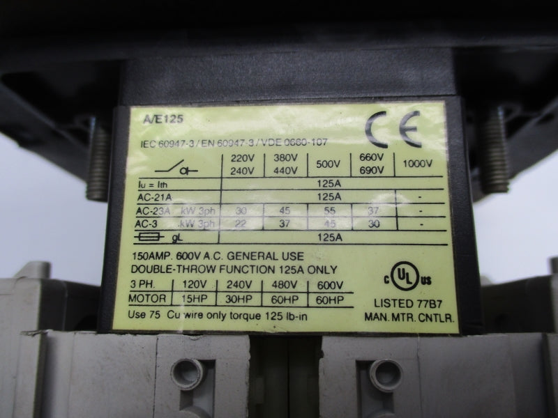 ALLEN BRADLEY 194E-E125-1753 SER. B 1000V 150A UNMP