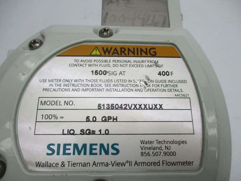 SIEMENS 5135042VXXXUXX 0.05-5 1500PSI 400'F UNMP