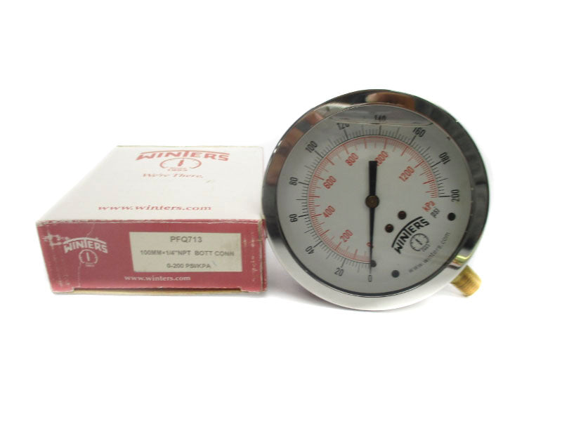 WINTERS PFQ713 0-200PSI 1/4" NSMP