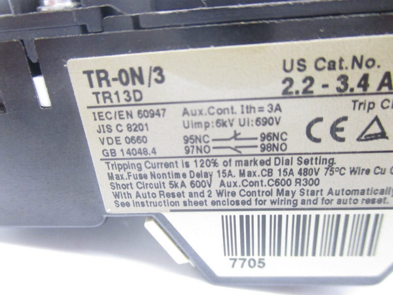 FUJI ELECTRIC TR-0N/3-2.2-3.4A 690V 2.2-3.4A UNMP