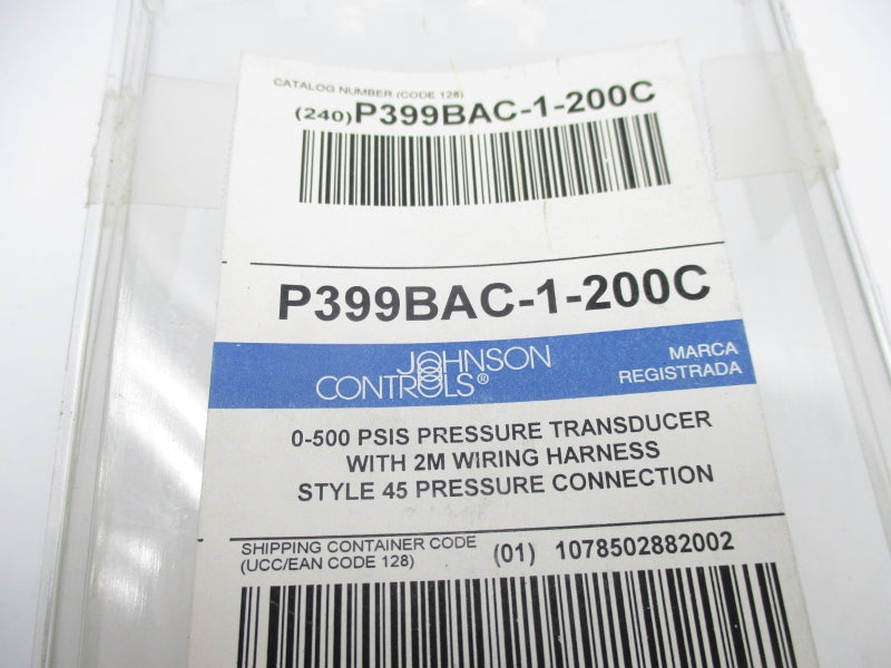 JOHNSON CONTROLS P399BAC-1-200C 500PSI NSMP