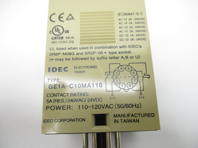 IDEC GE1A-C10MA110 110-120VAC 5A 1S-10M NSNP