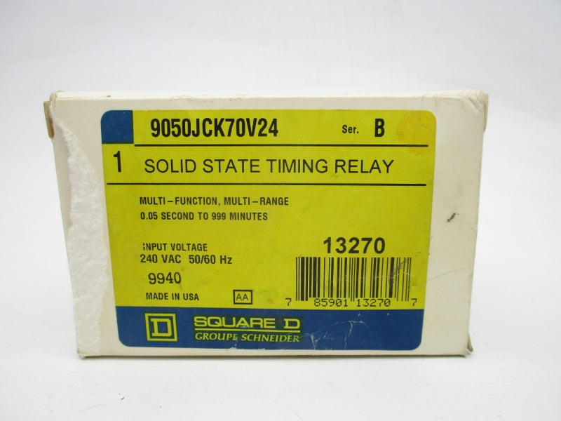 SQUARE D 9050JCK70V24 SER. B 240VAC 10A 0.05S-999M NSMP
