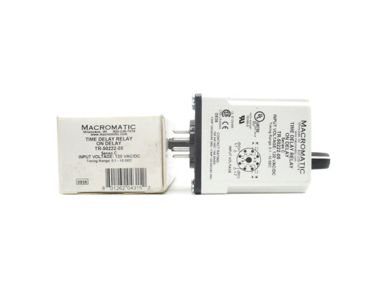 MACROMATIC TR-50222-05 SER. C 120VAC/DC 10A 0.1-10SEC NSMP