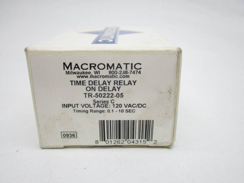 MACROMATIC TR-50222-05 SER. C 120VAC/DC 10A 0.1-10SEC NSMP