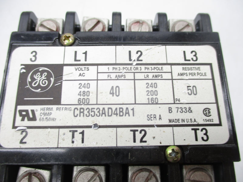 GENERAL ELECTRIC CR353AD4BA1 SER. A 110/120V 40A UNMP