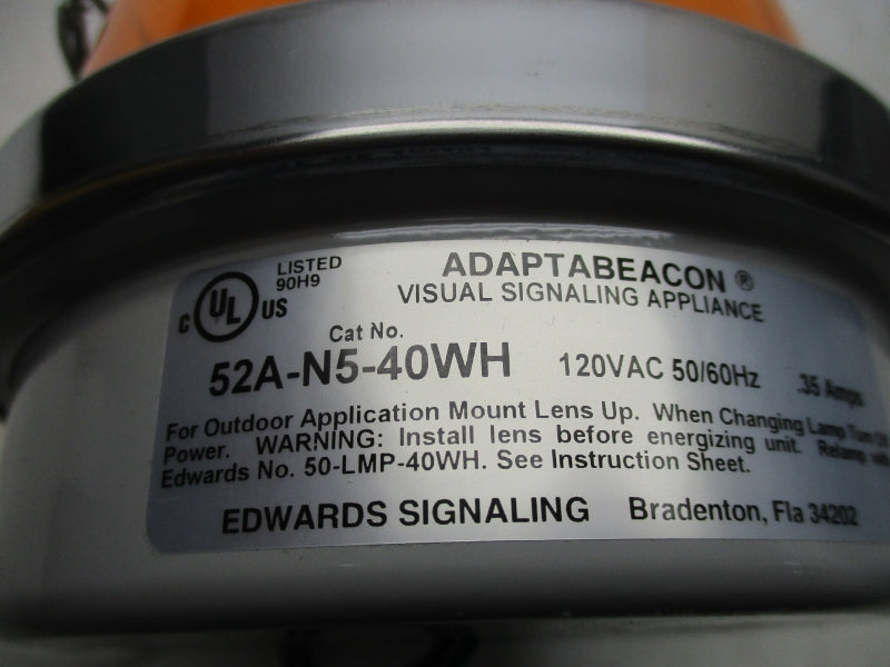 EDWARDS SIGNALING 52A-N5-40WH 120VAC .35A NSNP