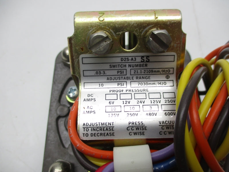 BARKSDALE D2S-A3SS 600V 10PSI NSNP
