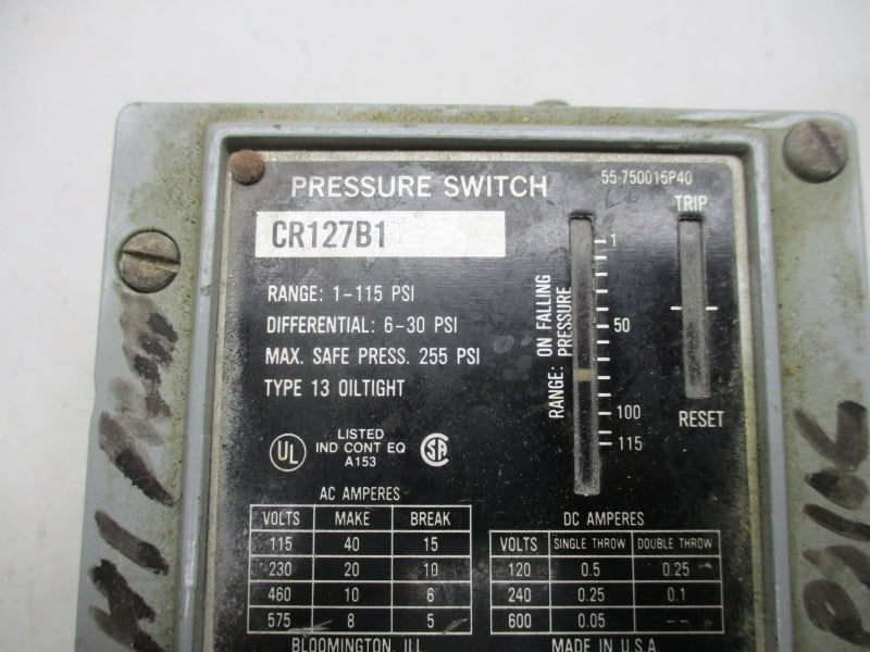 GENERAL ELECTRIC CR127B1 575VAC 8/5A 255PSI UNMP