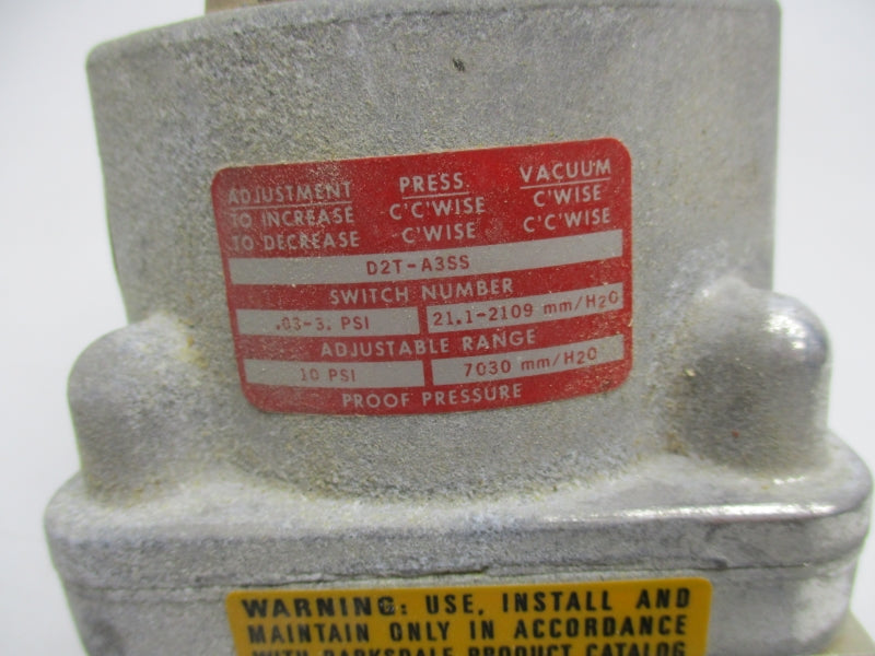 BARKSDALE D2T-A3SS 10PSI NSNP