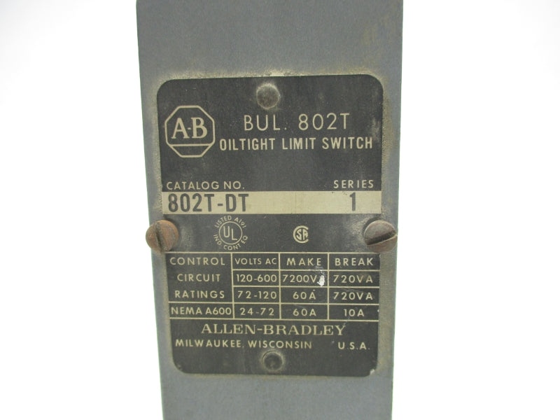 ALLEN BRADLEY 802T-DT SER. 1 120-600VAC 60A UNMP