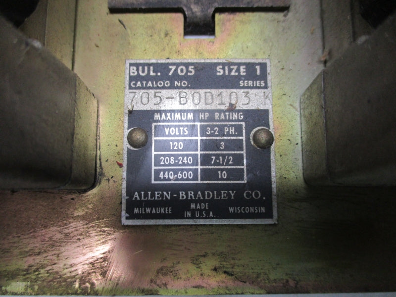 ALLEN BRADLEY 705-BOD103 SER. K 110/120V UNMP
