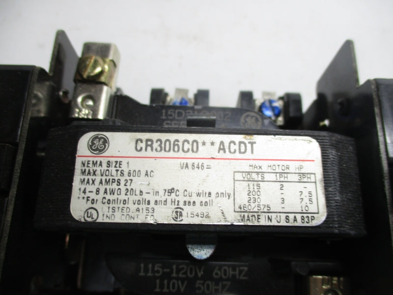GENERAL ELECTRIC CR306C002ACDT 110/115-120V 27A UNMP