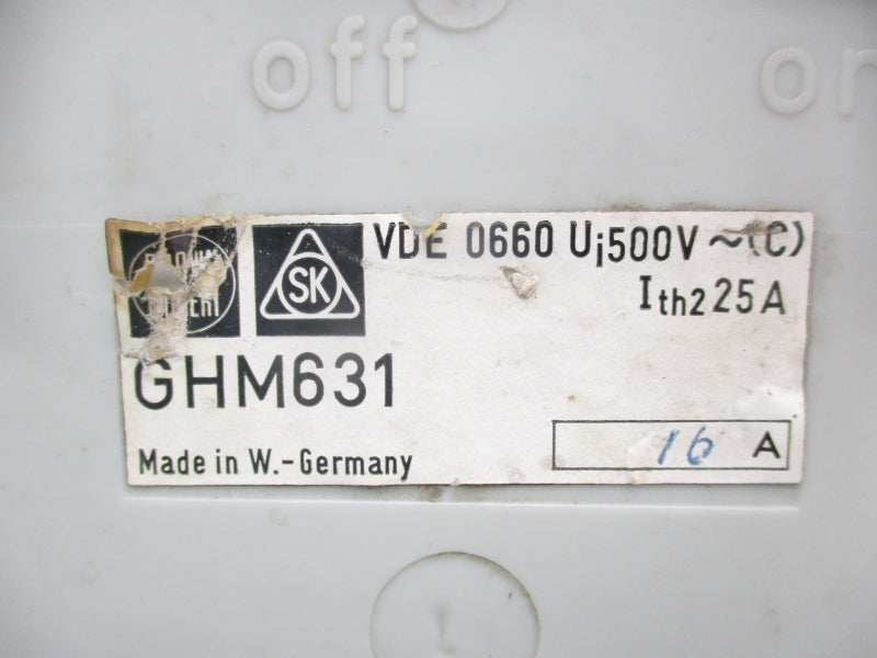 INDUSTRIAL MRO GHM631 500V 25A UNMP