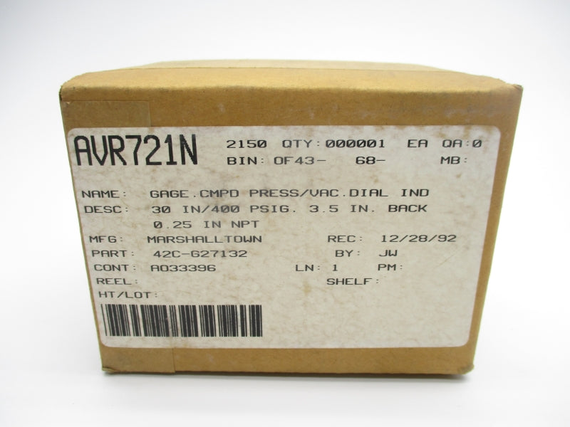 MARSHALLTOWN 42C-G27132 30IN/400PSI 3.5" NSMP