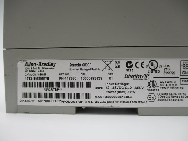 ALLEN BRADLEY 1783-EMS08T SER. B 12-48VDC NSNP