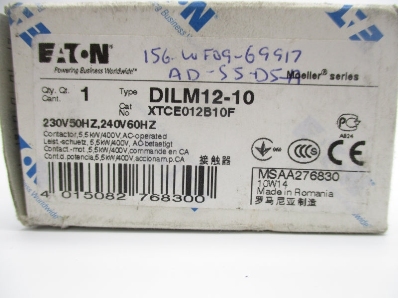 EATON XTCE012B10F DILM12-10 230/240V NSMP