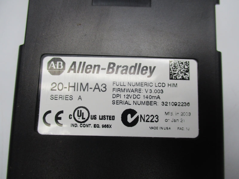 ALLEN BRADLEY 20-HIM-A3 SER. A F/W V3.003 12VDC NSNP