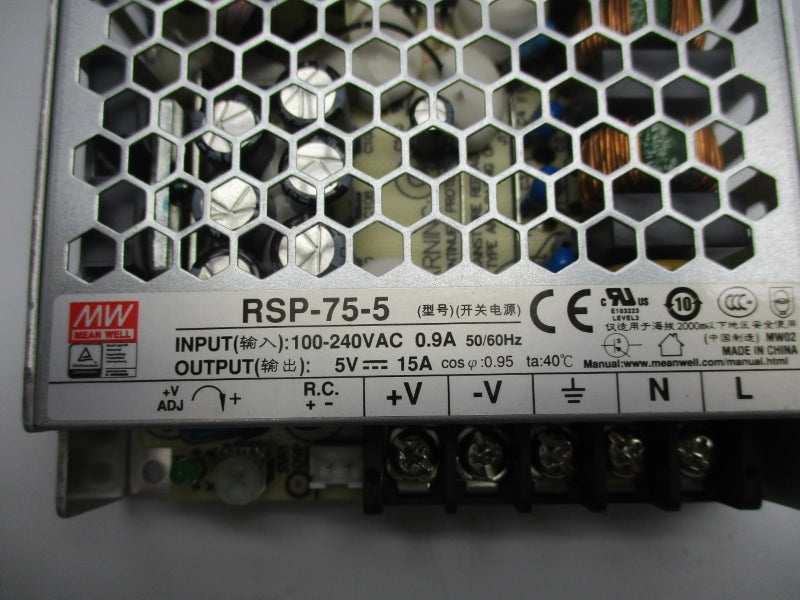 MEAN WELL RSP-75-5 100-240VAC 0.9A NSNP