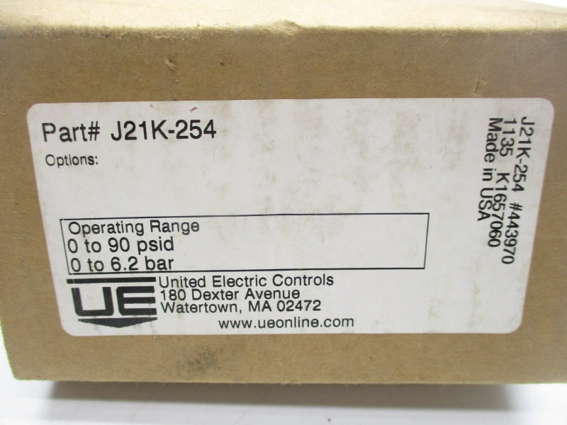 UNITED ELECTRIC CONTROLS J21K-254 480VAC 15A 0-90PSI NSMP