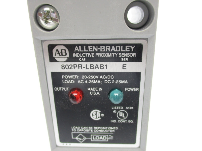 ALLEN BRADLEY 802PR-LBAB1 SER. E 20-250VAC/DC NSNP