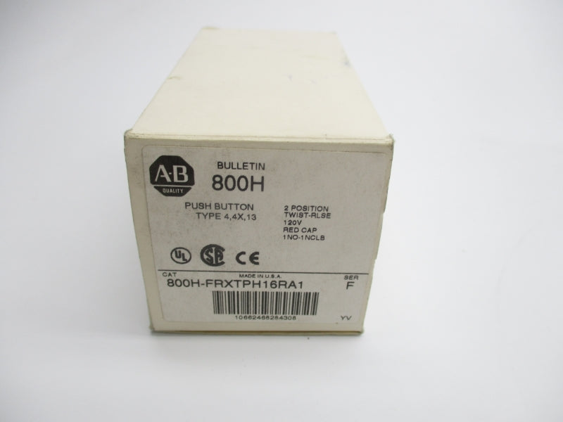 ALLEN BRADLEY 800H-FRXTPH16RA1 SER. F 120V (WH) NSMP