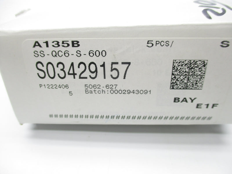 SWAGELOK SS-QC6-S-600 (PKG OF 5) NSMP