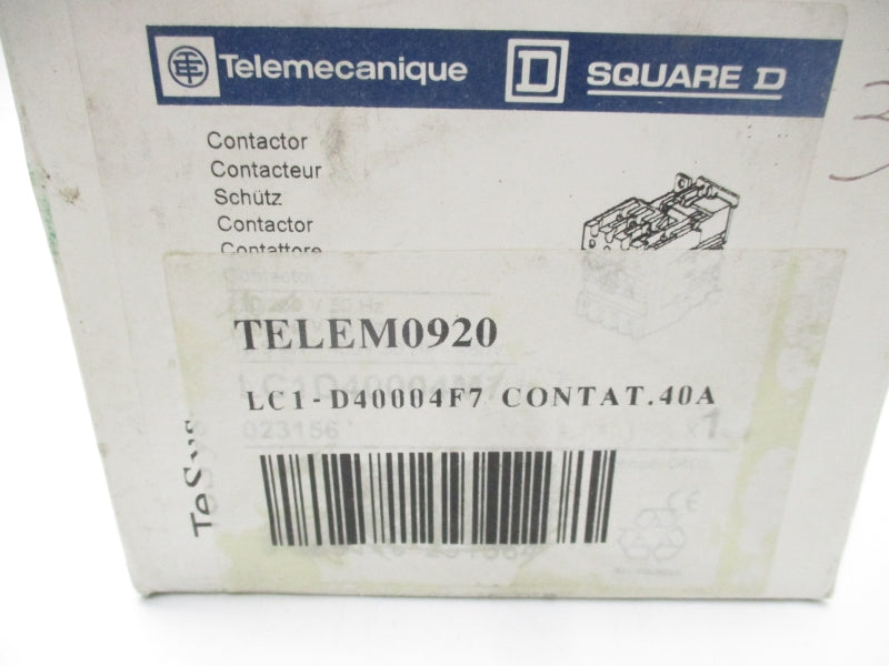 TELEMECANIQUE LC1D40004F7 110V .40A NSMP